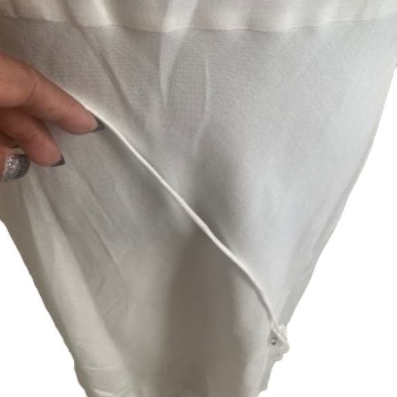 Kay Unger Dress White Sleeveless V Neck Fit And Flare 6 - Picture 5 of 7